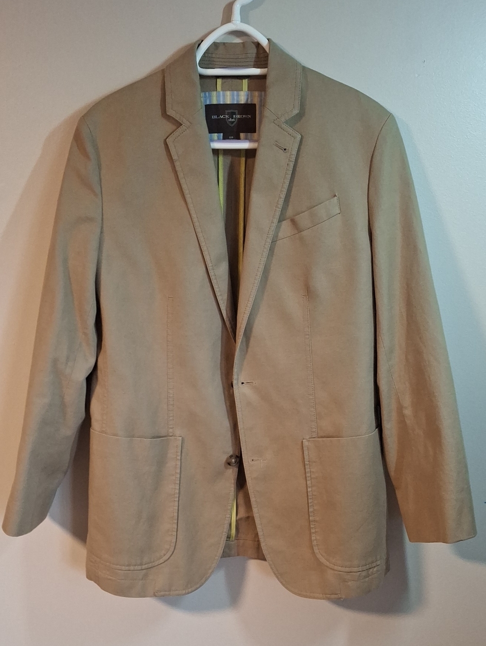 BLACK BROWN 1826 Cotton Linen Blazer with Elbow Patches Size S/P (36R)